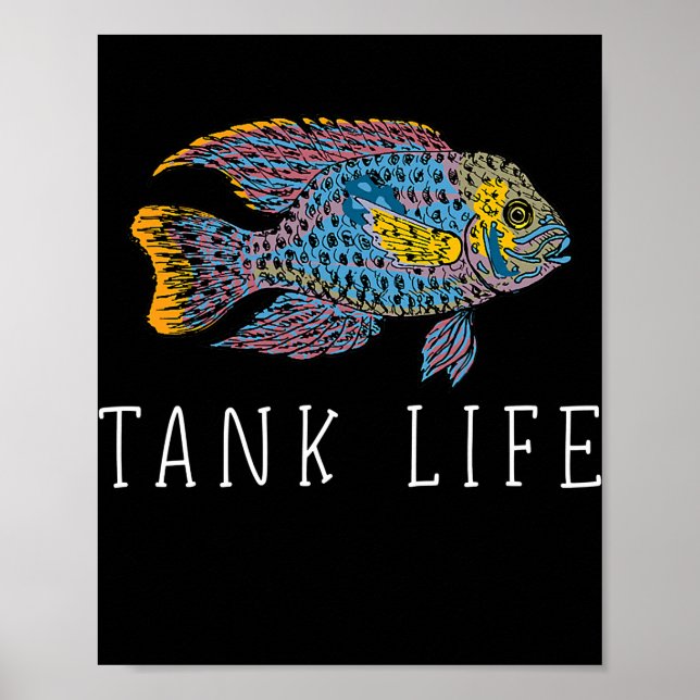 Póster Acuario de Fish Tank Aquarium Hobby Oscar Cichlid (Frente)
