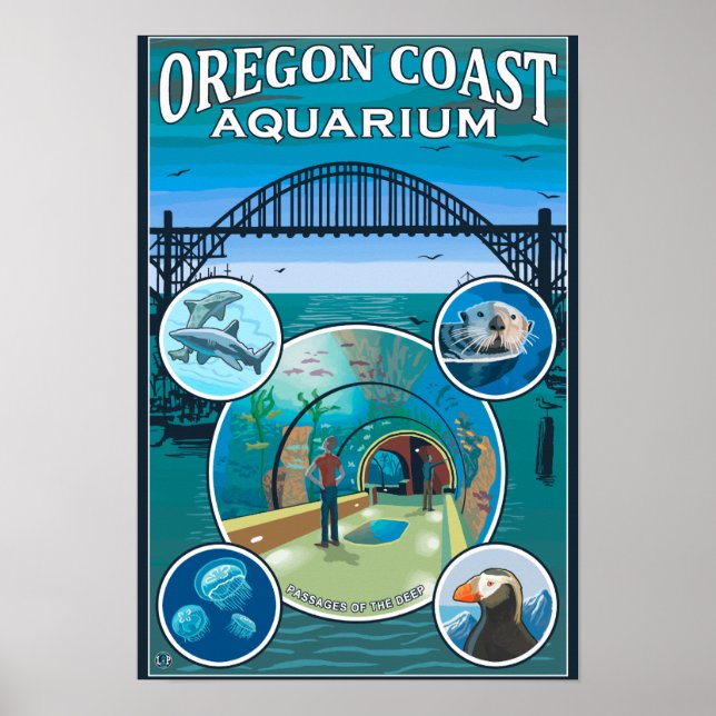 Póster Acuario de la Costa de Oregón (Frente)