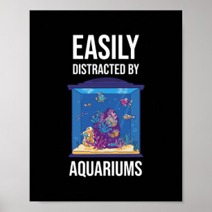 Póster Acuario divertido Cita Cotismo Costura de peces ta