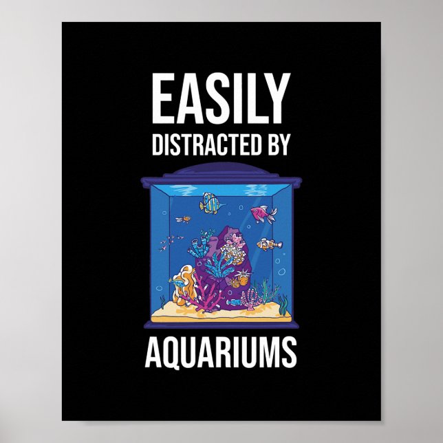 Póster Acuario divertido Cita Cotismo Costura de peces ta (Frente)