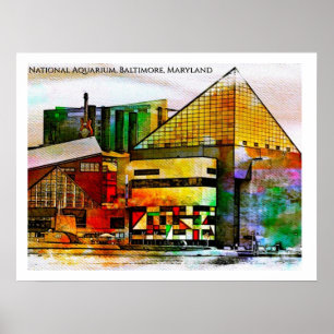 Póster Acuario Nacional Baltimore — Stained Glass Pop