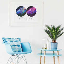 Póster Acuario Sagitario Personalizar Horóscopo de Pareja