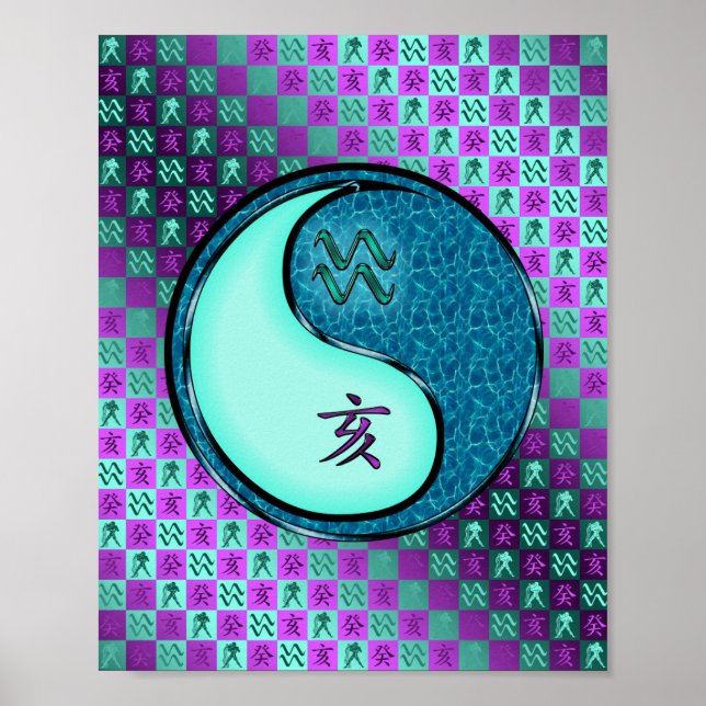 Póster Acuario y barca de agua (Frente)