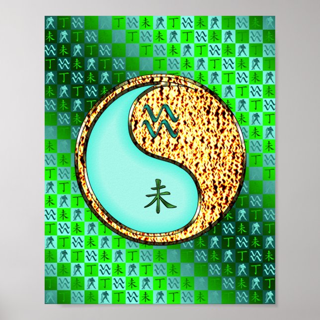 Póster Acuario y cabra de fuego (Frente)