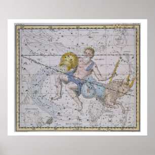 Póster Acuario y Capricornio, "de un atlas celestial",