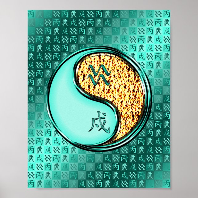 Póster Acuario y perro de bomberos (Frente)