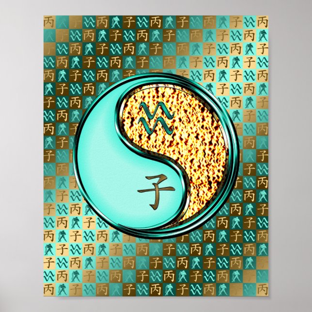 Póster Acuario y rata de fuego (Frente)