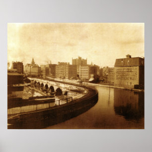 Póster Acueducto de Canal Sobre El Río Genesee 1910