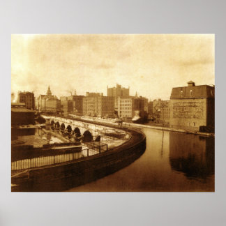 Póster Acueducto de Canal Sobre El Río Genesee 1910