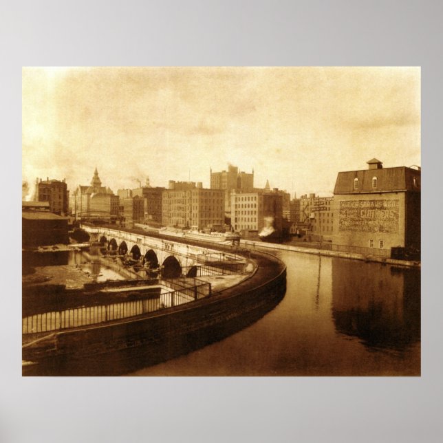 Póster Acueducto de Canal Sobre El Río Genesee 1910 (Frente)