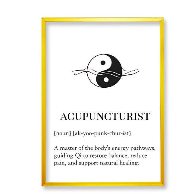 Póster Acupuncture Qi Flow Wall Art for Clinic Office  (Acupucture clinic wall decor art,  acupuncture wall chart)