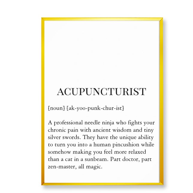 Póster Acupuncturist Needle Ninja Wall Art Clinic chart (Acupucture clinic wall decor art,  acupuncture wall chart)