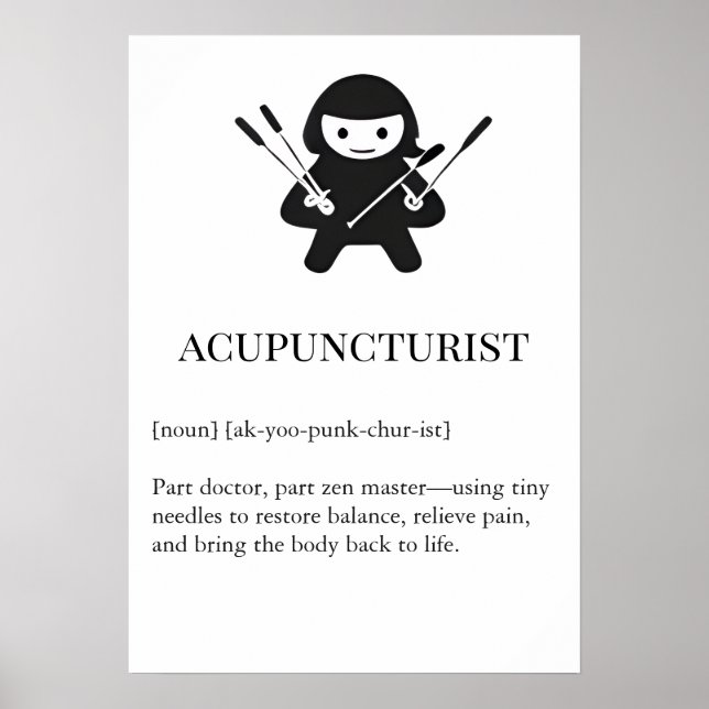 Póster Acupuncturist Wall Art Gift | Needle Acupuncture  (Frente)