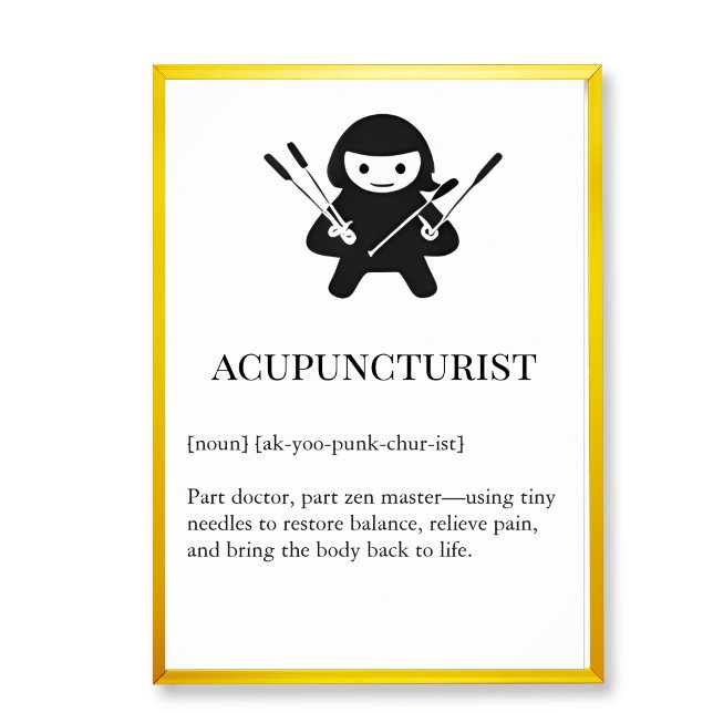 Póster Acupuncturist Wall Art Gift | Needle Acupuncture  (Acupucture clinic wall decor art,  acupuncture wall chart)