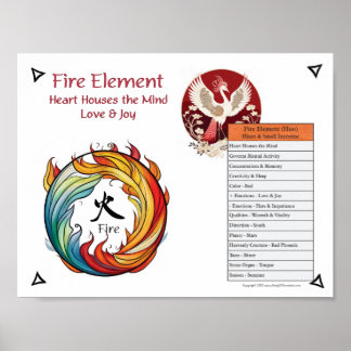 Póster Acupuntura del Elemento Fuego