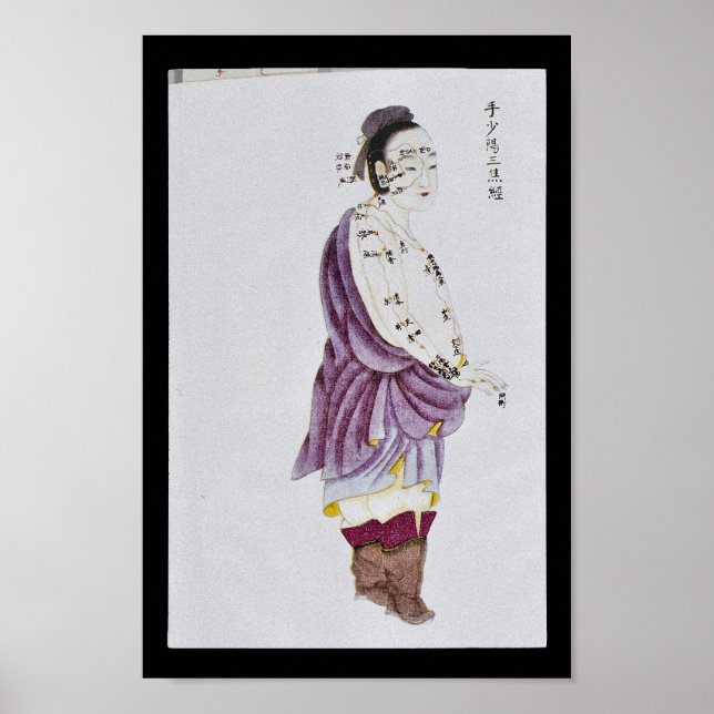 Póster Acupuntura Triple Burner Meridian Mano Shaoyang (Frente)