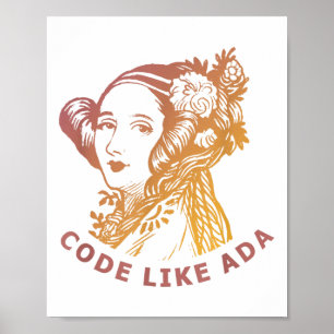 Póster Ada Lovelace Amanecer Gradiente Codifica Como Ada
