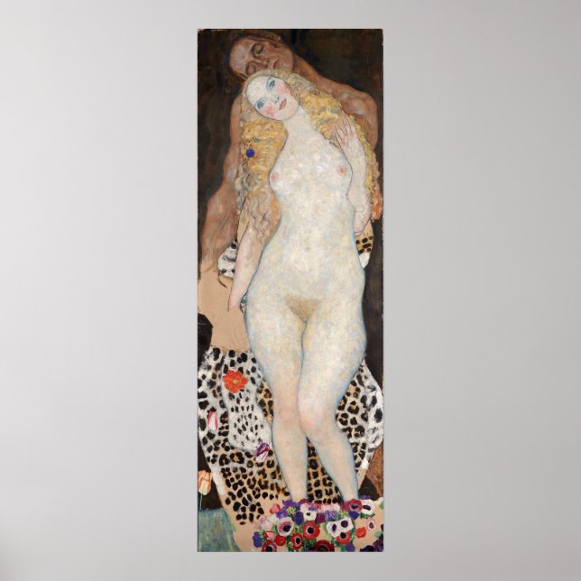 Póster Adam and Eve by Gustav Klimt (Frente)