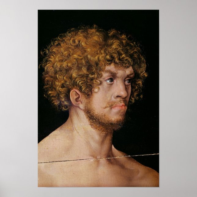 Póster Adam and Eve, detail of Adam's head (Frente)