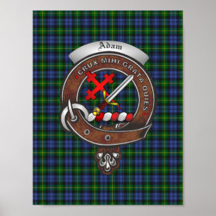 Póster Adam Clan Badge y Tartan 8.5x11 Poster