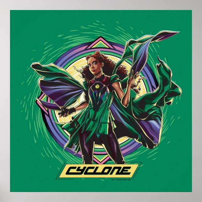 Póster Adam negro | Gráfico de caracteres ciclónicos (Frente)