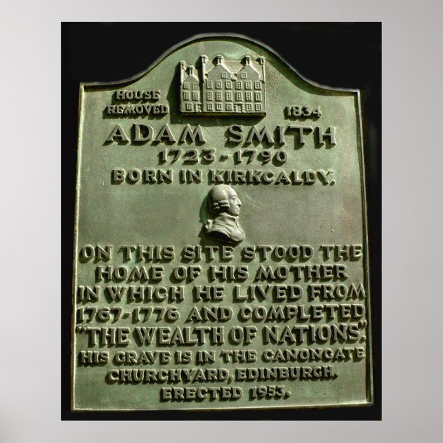 Póster adam smith plaque (Frente)