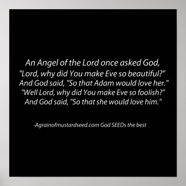 Póster Adam y Eve Fun Christian (Frente)