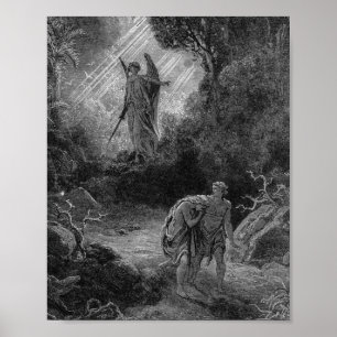 Póster Adam Y Eve Salieron Del Edén - Gustave Dore