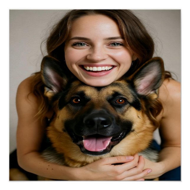 Póster Add German Shepherd Photo Personalize (Anverso)