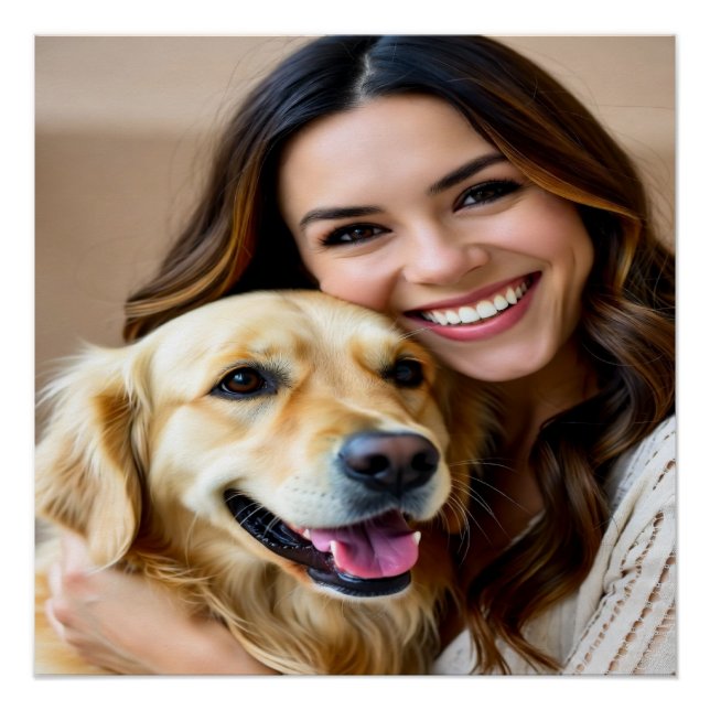 Póster Add Golden Retriever Photo Personalize (Anverso)