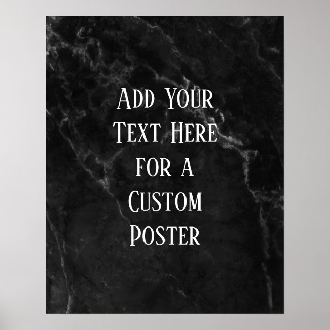 Póster Add Your Custom Text Over Bold Black Marble (Frente)