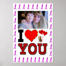 Add Your Photo I Love You Breast Cancer Ribbon