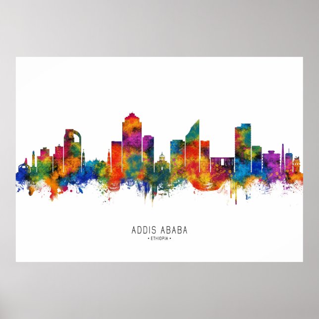 Póster Addis Ababa Ethiopia skyline (Frente)