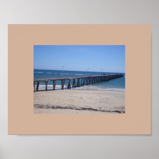 Póster Adelaida, South Australia Beach con Boardwalk (Frente)