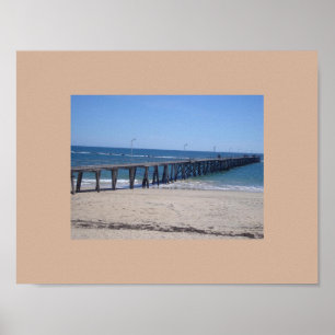 Póster Adelaide, playa del sur de Australia con el paseo