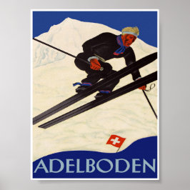 Póster Adelboden Suiza Poster de esquí de época