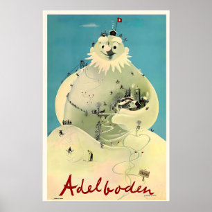Póster Adelboden Suiza Suiza Bernés Esquí Invierno