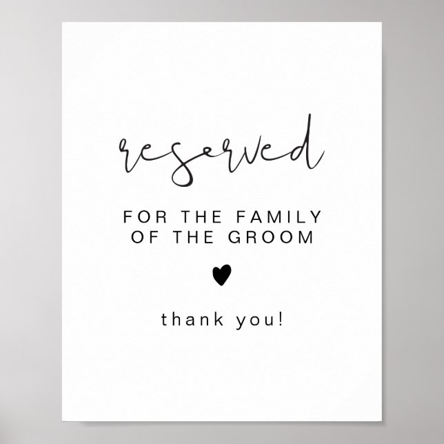 Póster ADELLA Edgy Minimal reservado para la familia de G (Frente)