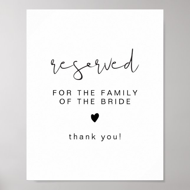 Póster ADELLA Edgy Minimal reservado para la familia de l (Frente)