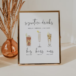 Póster ADELLA Minimal acuarela Cóctel de la firma