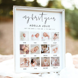 Póster ADELLA Minimalist Boho First Year Photo Milestone