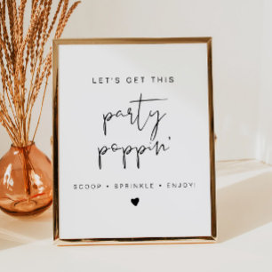 Póster ADELLA Rótulo Boda Edgy Popcorn Bar