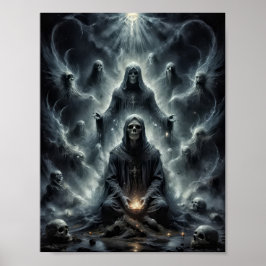 Póster Adeptos fantasmas de cráneos orando por presa