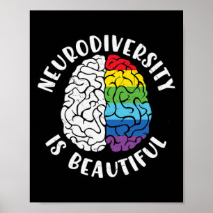 Póster Adhd Autism Conciencia Neurodiversidad Es Hermosa