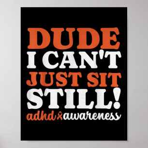 Póster Adhd Awareness Para Niños Chicas Graciosos
