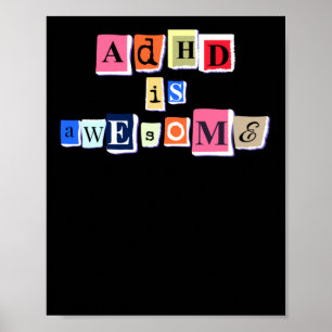 Póster Adhd Es Increíblemente Una Cita Graciosa Celebrand