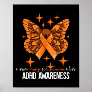 Póster Adhd Gift Uni-kids Adhd Awareness - Negro, Pequeño