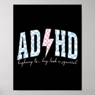 Póster Adhd Graciosa Salud Mental Sobreestimulada Concien