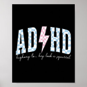 Póster Adhd Graciosa Salud Mental Sobreestimulada Concien