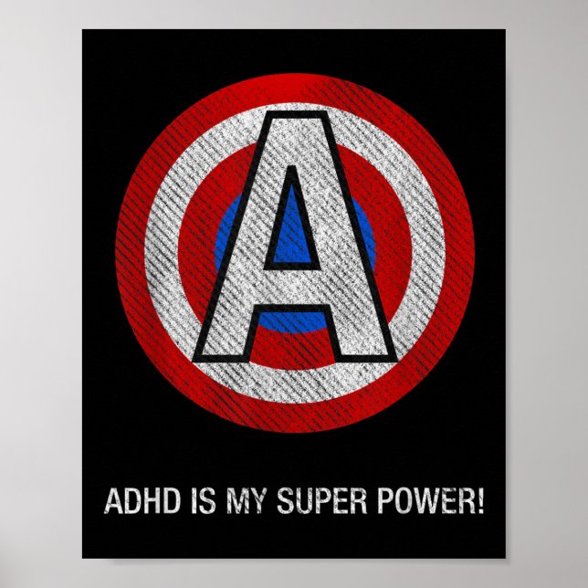 Póster Adhd Super Power Motivation Self Esteem & amp; Aw (Frente)